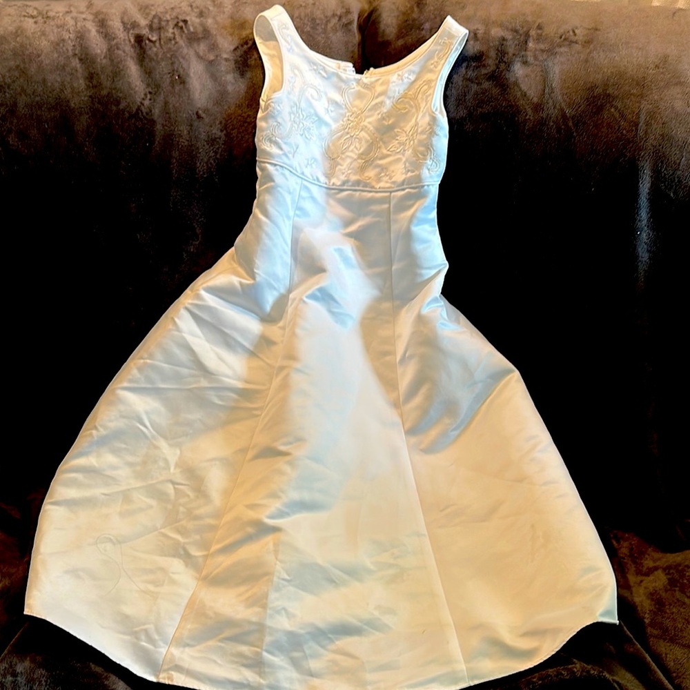 Elegant Girl’s Dress with zipper back and button detailing.